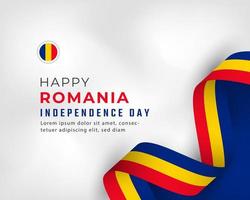 feliz dia da independência da roménia 10 de maio ilustração vetorial de celebração. modelo para cartaz, banner, publicidade, cartão de felicitações ou elemento de design de impressão vetor