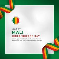 feliz dia da independência de mali 22 de setembro ilustração vetorial de celebração. modelo para cartaz, banner, publicidade, cartão de felicitações ou elemento de design de impressão vetor