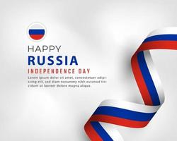 feliz dia da independência da rússia 12 de junho celebração ilustração vetorial de design. modelo para cartaz, banner, publicidade, cartão de felicitações ou elemento de design de impressão vetor