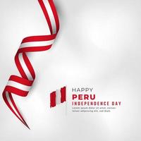 feliz dia da independência do peru 28 de julho ilustração vetorial de celebração. modelo para cartaz, banner, publicidade, cartão de felicitações ou elemento de design de impressão vetor