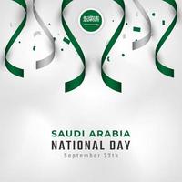 feliz dia nacional da arábia saudita 23 de setembro ilustração vetorial de celebração. modelo para cartaz, banner, publicidade, cartão de felicitações ou elemento de design de impressão vetor