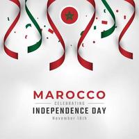 feliz dia da independência de marroco 18 de novembro ilustração vetorial de celebração. modelo para cartaz, banner, publicidade, cartão de felicitações ou elemento de design de impressão vetor