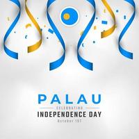 feliz dia da independência de palau 1º de outubro ilustração vetorial de celebração. modelo para cartaz, banner, publicidade, cartão de felicitações ou elemento de design de impressão vetor