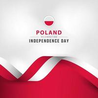 feliz dia da independência da polônia 11 de novembro ilustração vetorial de celebração. modelo para cartaz, banner, publicidade, cartão de felicitações ou elemento de design de impressão vetor