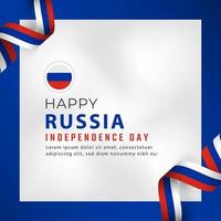 feliz dia da independência da rússia 12 de junho celebração ilustração vetorial de design. modelo para cartaz, banner, publicidade, cartão de felicitações ou elemento de design de impressão vetor