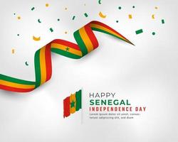 feliz dia da independência do senegal 4 de abril celebração ilustração vetorial de design. modelo para cartaz, banner, publicidade, cartão de felicitações ou elemento de design de impressão vetor