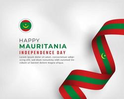 feliz dia da independência da Mauritânia, 28 de novembro, ilustração vetorial de celebração. modelo para cartaz, banner, publicidade, cartão de felicitações ou elemento de design de impressão vetor