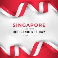 feliz dia da independência de singapura 9 de agosto celebração ilustração vetorial de design. modelo para cartaz, banner, publicidade, cartão de felicitações ou elemento de design de impressão vetor