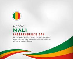 feliz dia da independência de mali 22 de setembro ilustração vetorial de celebração. modelo para cartaz, banner, publicidade, cartão de felicitações ou elemento de design de impressão vetor