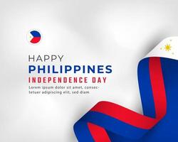 feliz dia da independência das filipinas 12 de junho celebração ilustração vetorial. modelo para cartaz, banner, publicidade, cartão de felicitações ou elemento de design de impressão vetor