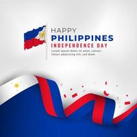 feliz dia da independência das filipinas 12 de junho celebração ilustração vetorial. modelo para cartaz, banner, publicidade, cartão de felicitações ou elemento de design de impressão vetor