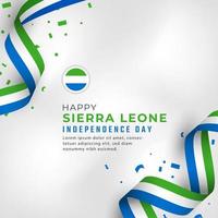 feliz dia da independência de serra leoa 27 de abril ilustração vetorial de celebração. modelo para cartaz, banner, publicidade, cartão de felicitações ou elemento de design de impressão vetor