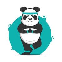 panda dos desenhos animados fazendo ilustração vetorial de ioga vetor