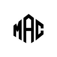design de logotipo de letra mac com forma de polígono. mac polígono e design de logotipo em forma de cubo. modelo de logotipo de vetor mac hexágono cores brancas e pretas. mac monograma, logotipo de negócios e imóveis.