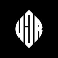 design de logotipo de carta de círculo wjr com forma de círculo e elipse. letras de elipse wjr com estilo tipográfico. as três iniciais formam um logotipo circular. wjr círculo emblema abstrato monograma carta marca vetor. vetor