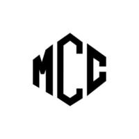 design de logotipo de carta mcc com forma de polígono. mcc polígono e design de logotipo em forma de cubo. modelo de logotipo de vetor hexágono mcc cores brancas e pretas. mcc monograma, logotipo de negócios e imóveis.