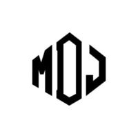 design de logotipo de letra mdj com forma de polígono. mdj polígono e design de logotipo em forma de cubo. modelo de logotipo de vetor mdj hexágono cores brancas e pretas. mdj monograma, logotipo de negócios e imóveis.