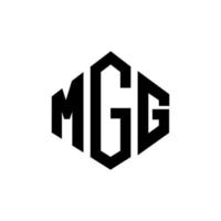 design de logotipo de carta mgg com forma de polígono. mgg polígono e design de logotipo em forma de cubo. MGG modelo de logotipo de vetor hexágono cores brancas e pretas. mgg monograma, logotipo de negócios e imóveis.