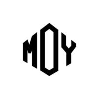 design de logotipo de carta moy com forma de polígono. moy polígono e design de logotipo em forma de cubo. moy hexágono modelo de logotipo de vetor cores brancas e pretas. monograma moy, logotipo de negócios e imóveis.