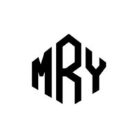 design de logotipo de letra mry com forma de polígono. mry design de logotipo em forma de polígono e cubo. mry hexágono modelo de logotipo de vetor cores brancas e pretas. mry monograma, logotipo de negócios e imóveis.