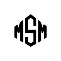 design de logotipo de carta msm com forma de polígono. MSM polígono e design de logotipo em forma de cubo. modelo de logotipo de vetor hexágono msm cores brancas e pretas. MSM monograma, logotipo de negócios e imóveis.