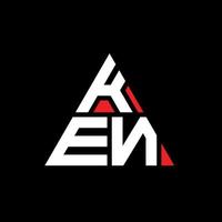 design de logotipo de letra de triângulo ken com forma de triângulo. monograma de design de logotipo de triângulo ken. modelo de logotipo de vetor ken triângulo com cor vermelha. logotipo triangular ken logotipo simples, elegante e luxuoso.