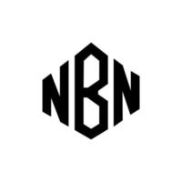 design de logotipo de carta nbn com forma de polígono. nbn polígono e design de logotipo em forma de cubo. nbn hexágono modelo de logotipo de vetor cores brancas e pretas. nbn monograma, logotipo de negócios e imóveis.