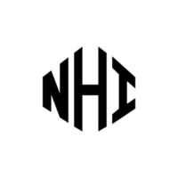 design de logotipo de carta nhi com forma de polígono. nhi polígono e design de logotipo em forma de cubo. nhi hexagon vector logo template cores brancas e pretas. nhi monograma, logotipo de negócios e imóveis.