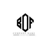 design de logotipo de carta bof com forma de polígono. bof polígono e design de logotipo em forma de cubo. Bof hexágono modelo de logotipo de vetor cores brancas e pretas. Bof monograma, logotipo de negócios e imóveis.