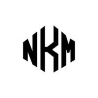 design de logotipo de carta nkm com forma de polígono. nkm polígono e design de logotipo em forma de cubo. modelo de logotipo de vetor hexágono nkm cores brancas e pretas. nkm monograma, logotipo de negócios e imóveis.