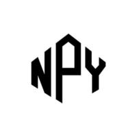 design de logotipo de carta npy com forma de polígono. npy polígono e design de logotipo em forma de cubo. modelo de logotipo de vetor hexágono npy cores brancas e pretas. npy monograma, logotipo de negócios e imóveis.