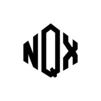 design de logotipo de letra nqx com forma de polígono. nqx polígono e design de logotipo em forma de cubo. modelo de logotipo de vetor hexágono nqx cores brancas e pretas. nqx monograma, logotipo de negócios e imóveis.