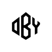 oby carta logotipo design com forma de polígono. oby design de logotipo em forma de polígono e cubo. oby modelo de logotipo de vetor hexágono cores brancas e pretas. oby monograma, logotipo de negócios e imóveis.