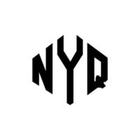 design de logotipo de letra nyq com forma de polígono. nyq polígono e design de logotipo em forma de cubo. nyq modelo de logotipo de vetor hexágono cores brancas e pretas. nyq monograma, logotipo de negócios e imóveis.