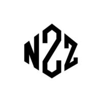 design de logotipo de letra nzz com forma de polígono. nzz polígono e design de logotipo em forma de cubo. nzz hexagon vector logo template cores brancas e pretas. nzz monograma, logotipo de negócios e imóveis.