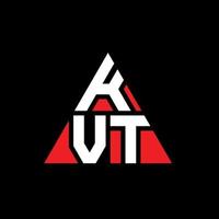 design de logotipo de letra de triângulo kvt com forma de triângulo. monograma de design de logotipo de triângulo kvt. modelo de logotipo de vetor de triângulo kvt com cor vermelha. logotipo triangular kvt logotipo simples, elegante e luxuoso.