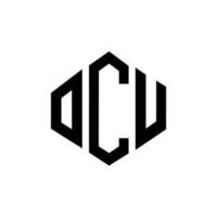 design de logotipo de carta ocu com forma de polígono. ocu polígono e design de logotipo em forma de cubo. ocu hexágono vector logotipo modelo cores brancas e pretas. ocu monograma, logotipo de negócios e imóveis.