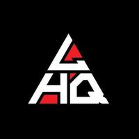 lhq design de logotipo de letra triangular com forma de triângulo. monograma de design de logotipo de triângulo lhq. modelo de logotipo de vetor de triângulo lhq com cor vermelha. lhq logotipo triangular logotipo simples, elegante e luxuoso.