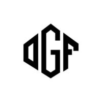 design de logotipo de carta ogf com forma de polígono. ogf polígono e design de logotipo em forma de cubo. ogf hexágono modelo de logotipo de vetor cores brancas e pretas. ogf monograma, logotipo de negócios e imóveis.