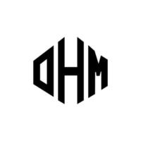 design de logotipo de carta ohm com forma de polígono. ohm polígono e design de logotipo em forma de cubo. ohm modelo de logotipo de vetor hexágono cores brancas e pretas. ohm monograma, logotipo de negócios e imóveis.