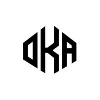 oka carta logotipo design com forma de polígono. oka polígono e design de logotipo em forma de cubo. oka hexágono modelo de logotipo de vetor cores brancas e pretas. oka monograma, logotipo de negócios e imóveis.