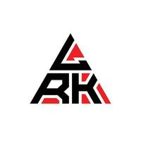 design de logotipo de letra triângulo lrk com forma de triângulo. monograma de design de logotipo de triângulo lrk. modelo de logotipo de vetor de triângulo lrk com cor vermelha. lrk logotipo triangular logotipo simples, elegante e luxuoso.