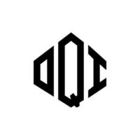 design de logotipo de letra oqi com forma de polígono. oqi polígono e design de logotipo em forma de cubo. oqi modelo de logotipo de vetor hexágono cores brancas e pretas. oqi monograma, logotipo de negócios e imóveis.