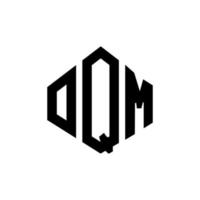 design de logotipo de carta oqm com forma de polígono. oqm polígono e design de logotipo em forma de cubo. modelo de logotipo de vetor hexágono oqm cores brancas e pretas. oqm monograma, logotipo comercial e imobiliário.