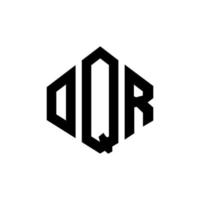 design de logotipo de carta oqr com forma de polígono. oqr polígono e design de logotipo em forma de cubo. oqr hexágono modelo de logotipo de vetor cores brancas e pretas. oqr monograma, logotipo de negócios e imóveis.