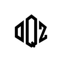 design de logotipo de carta oqz com forma de polígono. polígono oqz e design de logotipo em forma de cubo. oqz hexágono modelo de logotipo de vetor cores brancas e pretas. oqz monograma, logotipo de negócios e imóveis.