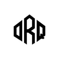 design de logotipo de letra orq com forma de polígono. orq polígono e design de logotipo em forma de cubo. modelo de logotipo de vetor hexágono orq cores brancas e pretas. monograma orq, logotipo de negócios e imóveis.