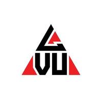 design de logotipo de letra de triângulo lvu com forma de triângulo. Monograma de design de logotipo de triângulo lvu. modelo de logotipo de vetor de triângulo lvu com cor vermelha. logotipo triangular lvu logotipo simples, elegante e luxuoso.