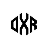 design de logotipo de carta oxr com forma de polígono. polígono oxr e design de logotipo em forma de cubo. modelo de logotipo de vetor hexágono oxr cores brancas e pretas. oxr monograma, logotipo de negócios e imóveis.