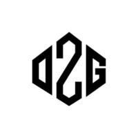 design de logotipo de carta ozg com forma de polígono. polígono ozg e design de logotipo em forma de cubo. ozg hexágono modelo de logotipo de vetor cores brancas e pretas. ozg monograma, logotipo de negócios e imóveis.